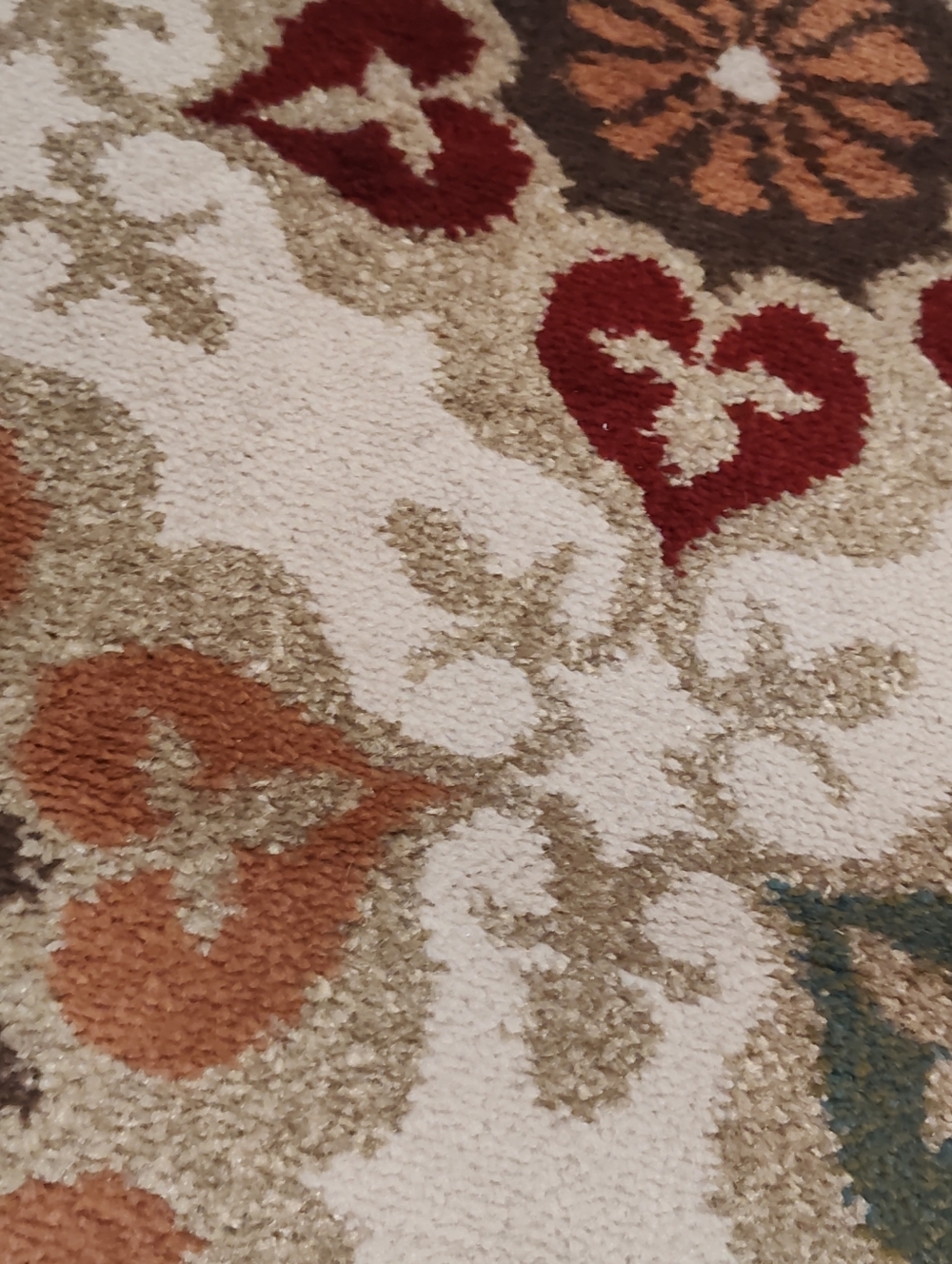 Decorative Floral Runner Rug in Cream with Multi-Color Medallions - Picture 7 of 11
